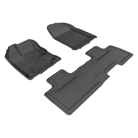 3D Maxpider Kagu 1st & 2 Row Floor Mat for 2007-2014 Ford Edge - Black L1FR02001509